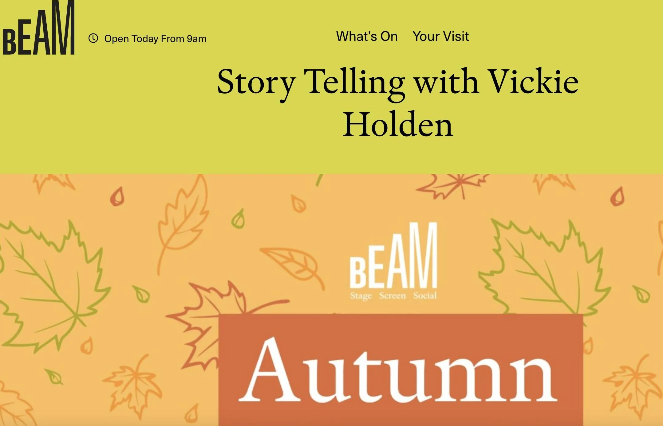 Autumn storytelling BEAM Theatre Hertford